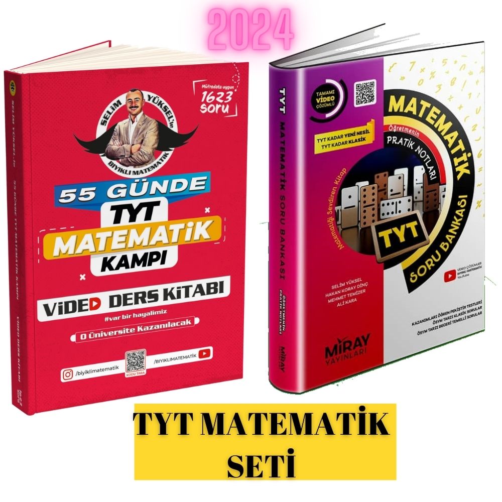 2 Li TYT Seti Bıyıklı Matematik 55 Günde Tyt Matematik Video Ders Kitabı Ve Miray Tyt Matematik Soru Bank