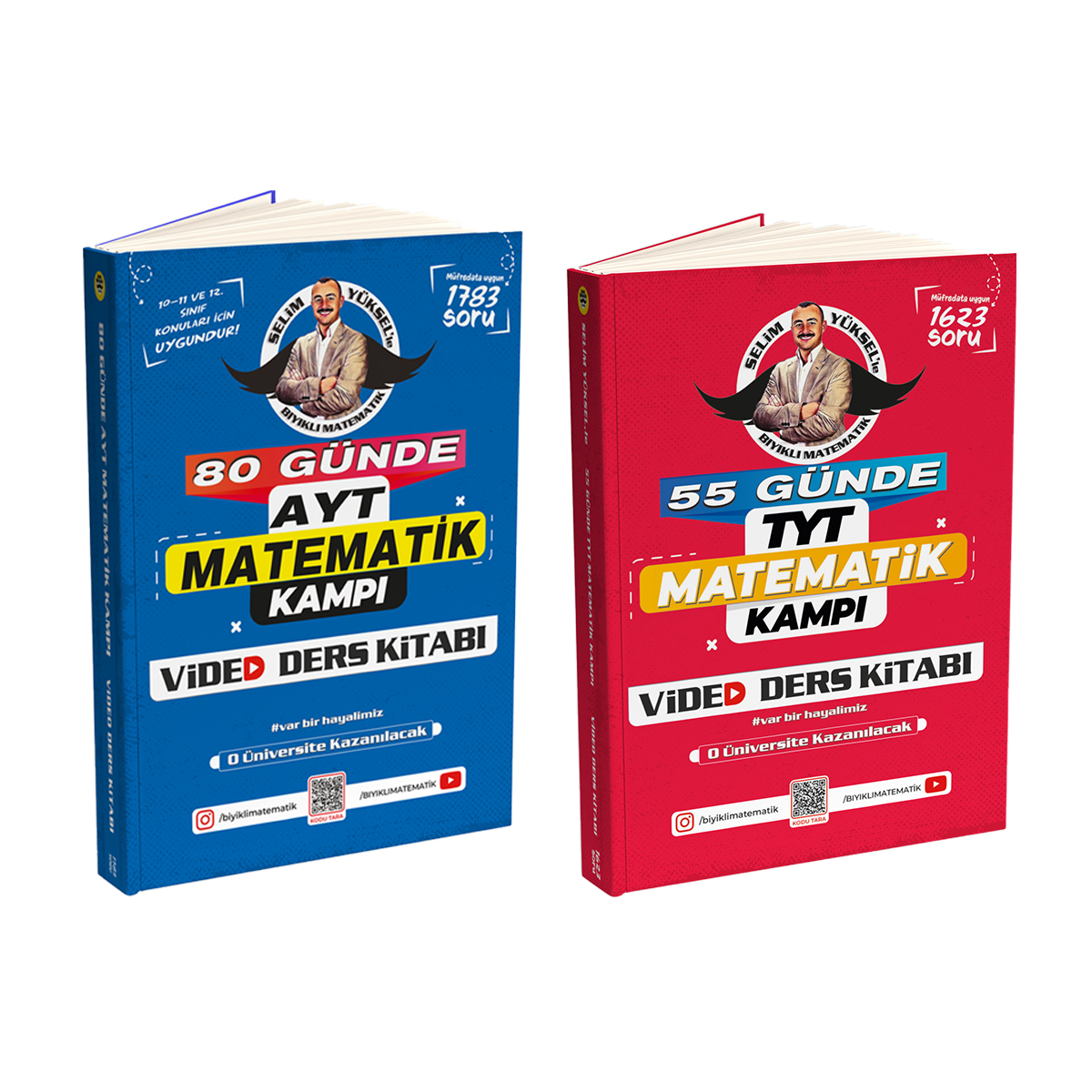 2 Li Vid Seti Bıyıklı Matematik 55 Günde Tyt Matematik Video Ders Kitabı Ve Ayt Video Ders Notu Selim Yüksel