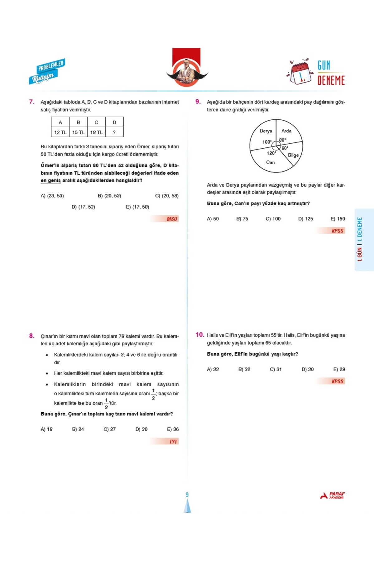 BIYIKLI MATEMATİK 40 GÜN PROBLEMLER RUTİNİM 40 GÜN DENEME BIYIKLI MATEMATİK 40 GÜN PROBLEMLER RUTİNİM 40 GÜN DENEME