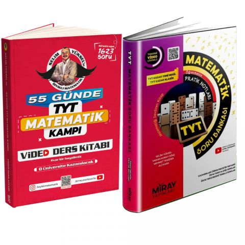 2 Li TYT Seti Bıyıklı Matematik 55 Günde Tyt Matematik Video Ders Kitabı Ve Miray Tyt Matematik Soru Bank