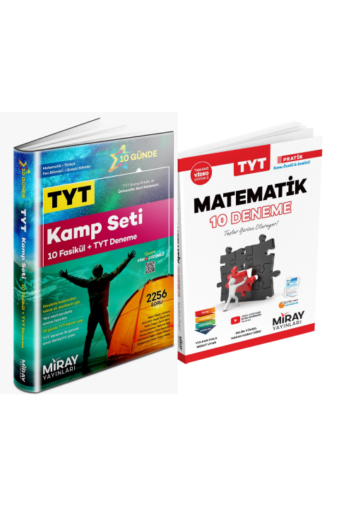 2 Li Tyt Tekrar Seti Miray Yayınları Tyt Kamp - 10 Lu Efsane Matematik Deneme -bıyıklı Matematik Selim Yüksel