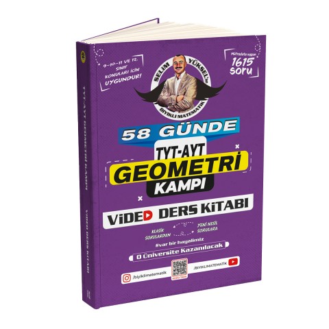 2li Vidgeo  Bıyıklı Matematik AYT Matematik Video ve 58 Günde Geometri Video Ders kitabı  SELİM YÜKSEL