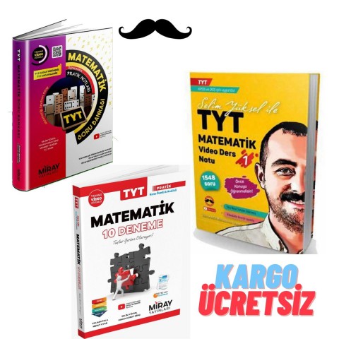 3 Lü Set Selim Yüksel Tyt Matematik Seti Video Ders Notu- Soru Bankası- Deneme Sınavı