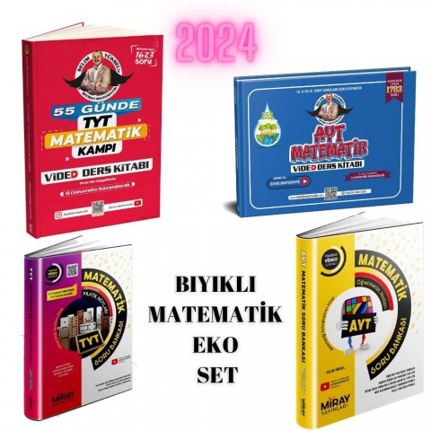 4 Eko Bıyıklı Matematik 55 Günde TYT Vid Kitabı-AYT Matematik Vid Ders Eko - Miray Tyt Ayt Matematik Soru Bank