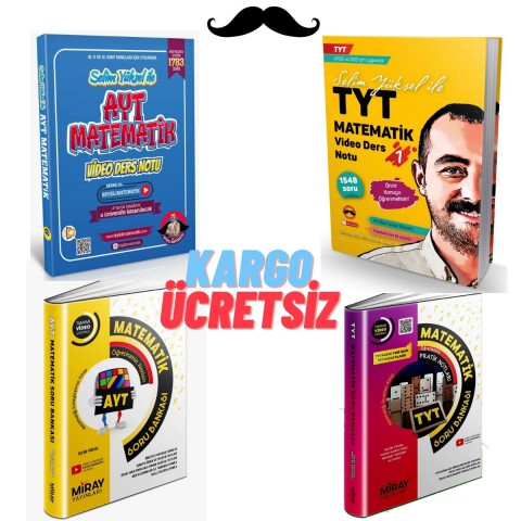 4 Lü sarı Set Bıyıklı Matematik Tyt-ayt Video Ders Notu Ve Tyt-ayt Miray Soru