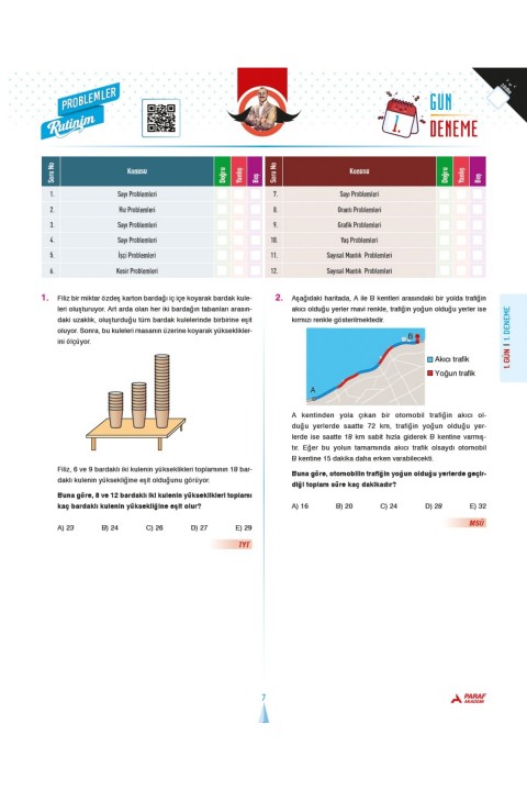 BIYIKLI MATEMATİK 40 GÜN PROBLEMLER RUTİNİM 40 GÜN DENEME