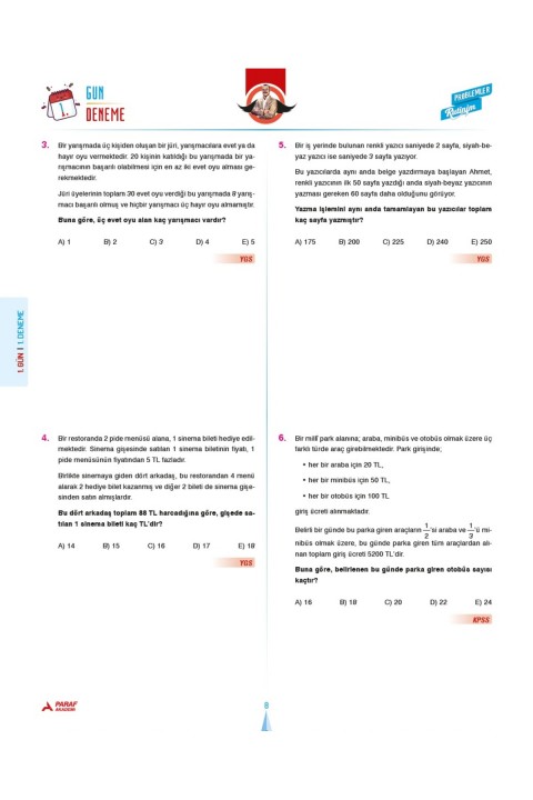 BIYIKLI MATEMATİK 40 GÜN PROBLEMLER RUTİNİM 40 GÜN DENEME