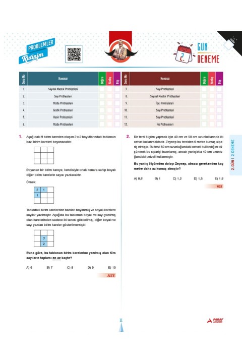 BIYIKLI MATEMATİK 40 GÜN PROBLEMLER RUTİNİM 40 GÜN DENEME
