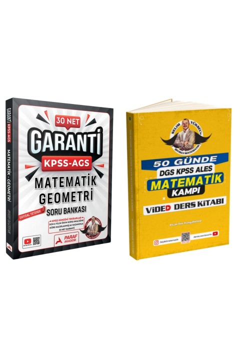 KPSS-AGS-DGS-ALES Matematik Seti – Paraf 30 Net Soru Bankası + Bıyıklı 50 Günde Video Ders Notları