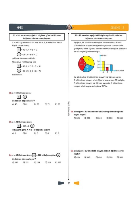 KPSS Matematik 20x30 Deneme Sınavı -