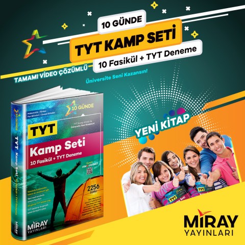 Miray Yayınları Tyt Kamp Tüm Dersler 10 Günde Tekrar Kampı 2256 Soruyla Bıyıklı Matematik Selim Yüksel