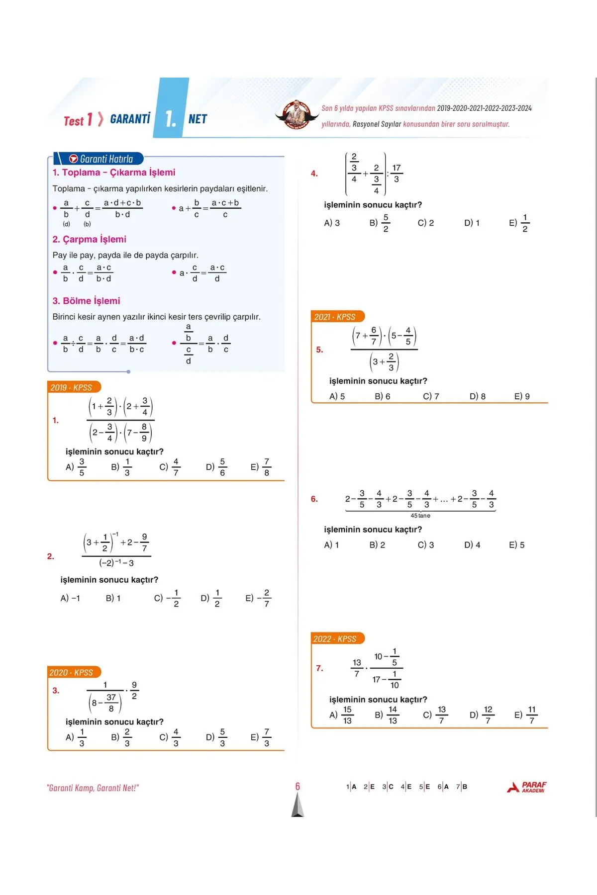 Paraf Akademi Kpss-ags 30 Net Matematik Geometri Soru Bankası